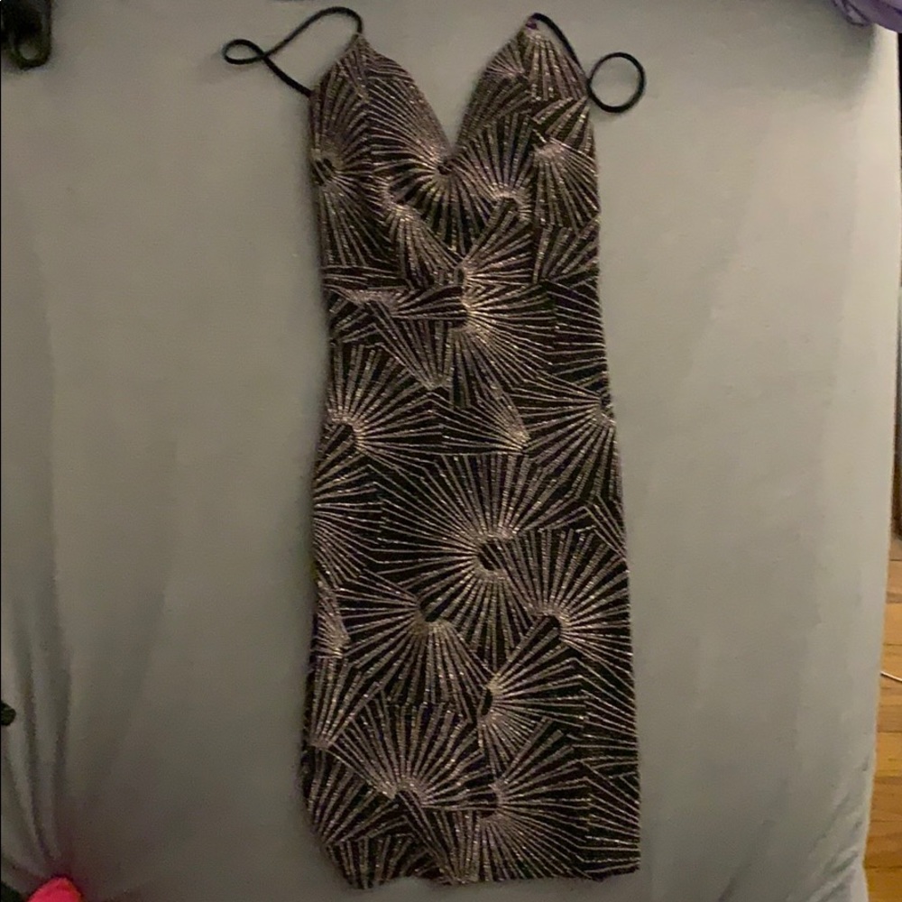 Bodycon Dress with gold sparkles